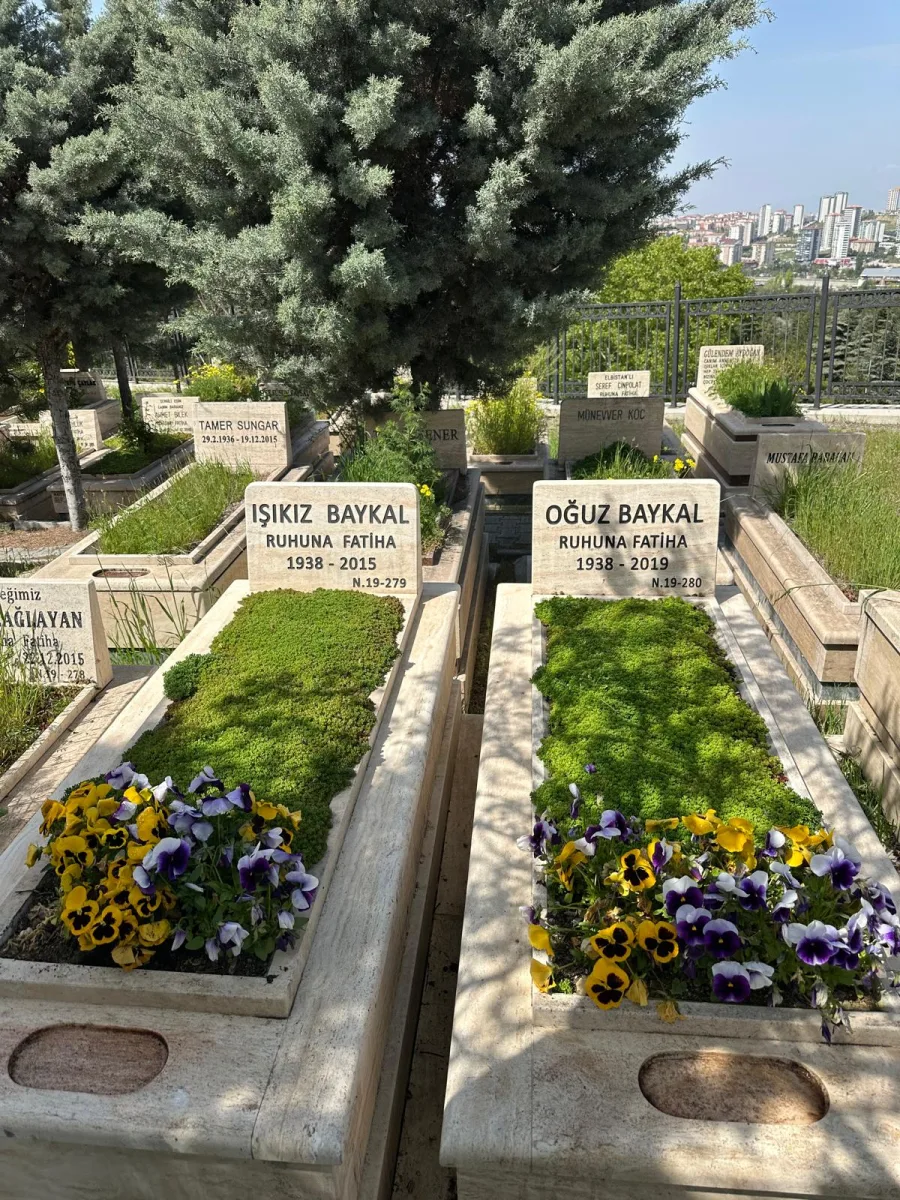Mezar bakımı çalışması